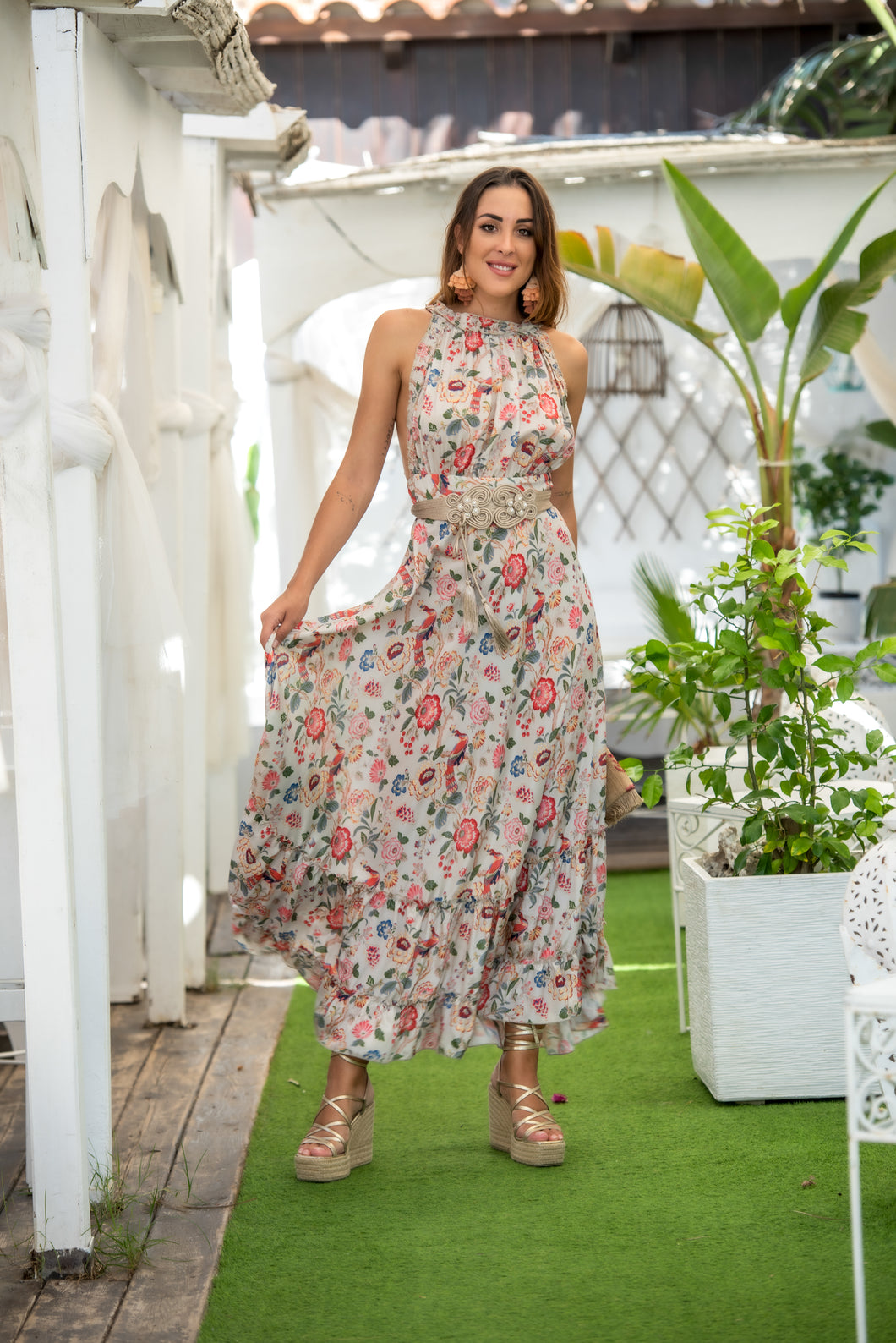 Vestido Hidra Halter Sunset & Moon