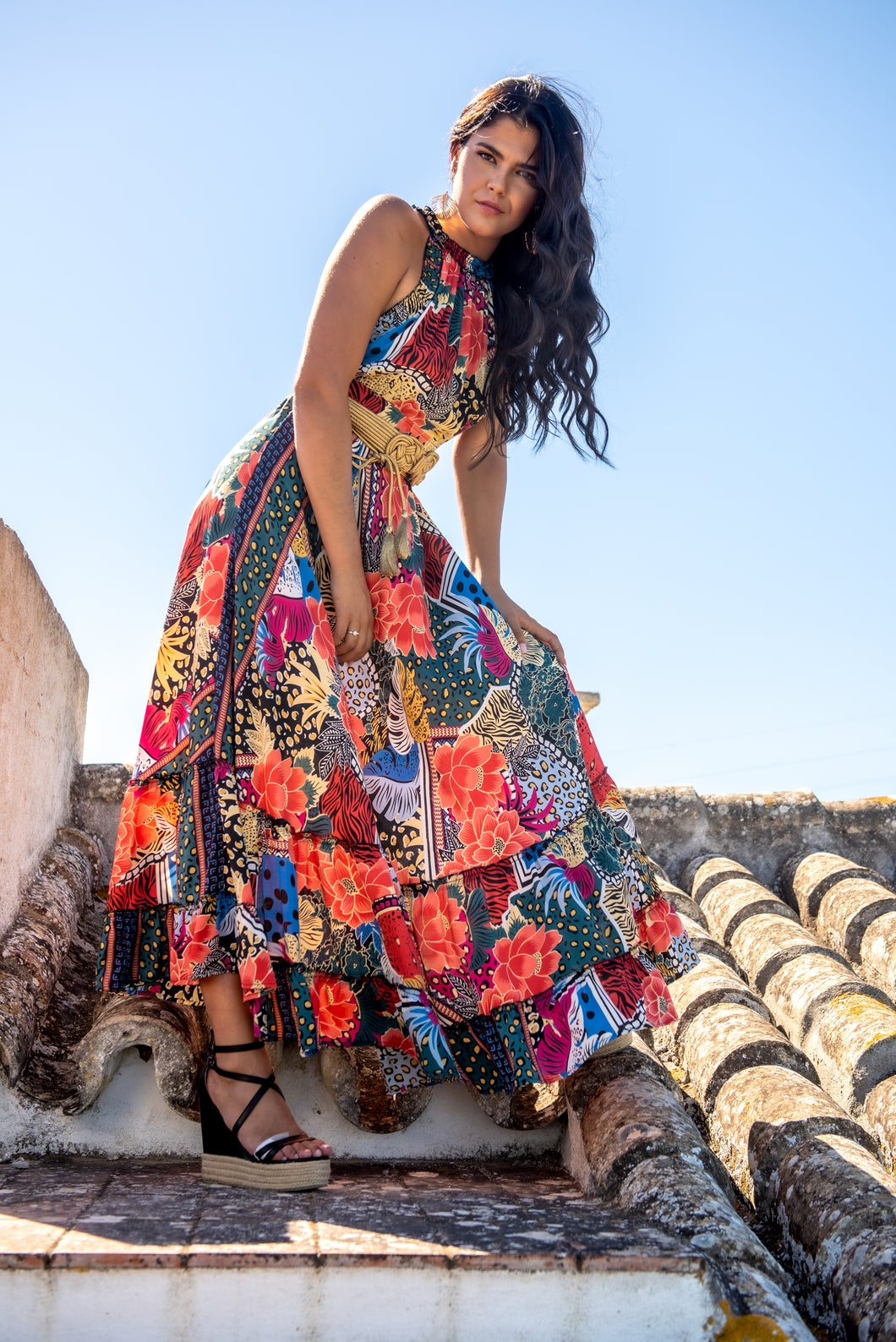 Vestido Sarmiento Halter Sunset & Moon