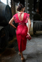 Cargar imagen en el visor de la galería, Vestido Mariposa Feria rojo Káhyra
