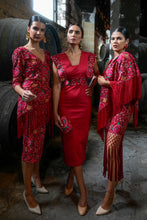 Cargar imagen en el visor de la galería, Vestido Mariposa Feria rojo Káhyra
