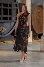 Cargar imagen en el visor de la galería, Vestido Claveles De Feria Negro Káhyra
