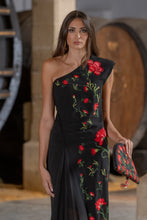 Cargar imagen en el visor de la galería, Vestido Claveles De Feria Negro Káhyra
