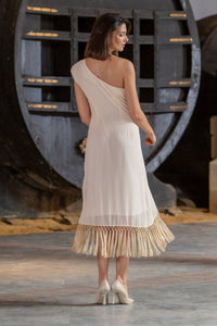 Vestido Claveles De Feria Beige Káhyra