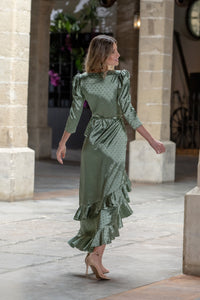 Vestido Cream Verde Káhyra