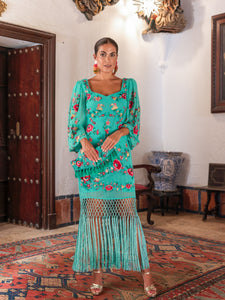 Bolso Tango Turquesa Bordado Multi Kahyr