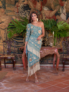 Falda Alboreá Mantón Verde Agua Kahyra