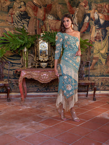 Falda Alboreá Mantón Verde Agua Kahyra