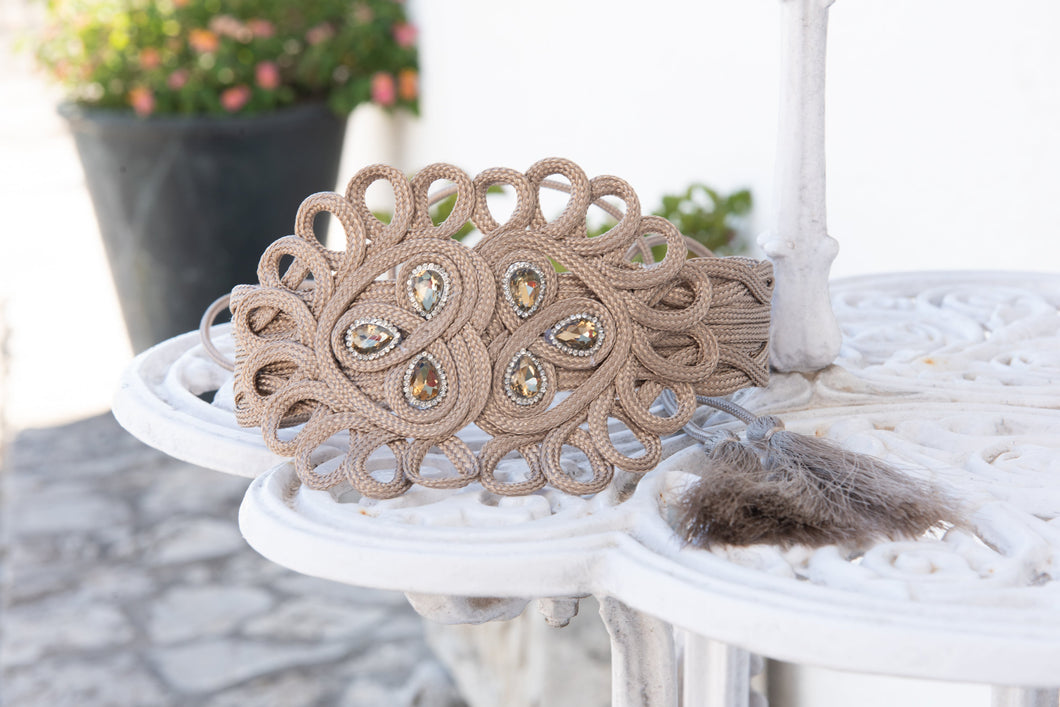 Cinturón Broche Strass Bronce Kahyra