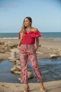 Pantalon Rosa Flamenco Sunset And Moon