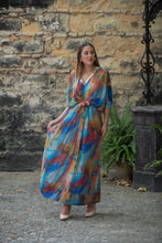 Cargar imagen en el visor de la galería, Vestido Kaftan Tie Dye Sunset And Moon
