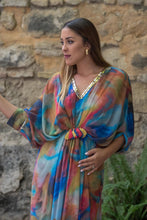 Cargar imagen en el visor de la galería, Vestido Kaftan Tie Dye Sunset And Moon

