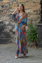 Cargar imagen en el visor de la galería, Vestido Kaftan Tie Dye Sunset And Moon
