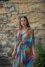 Cargar imagen en el visor de la galería, Vestido Kaftan Tie Dye Sunset And Moon
