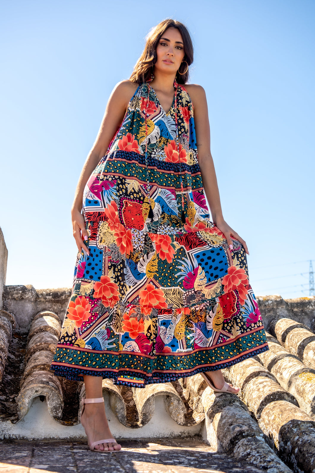 Vestido Sarmiento Halter Sunset & Moon