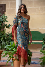 Cargar imagen en el visor de la galería, Vestido Magalí Flecos Sunset &amp; Moon
