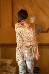 Mantón Encaje Beige Kahyra