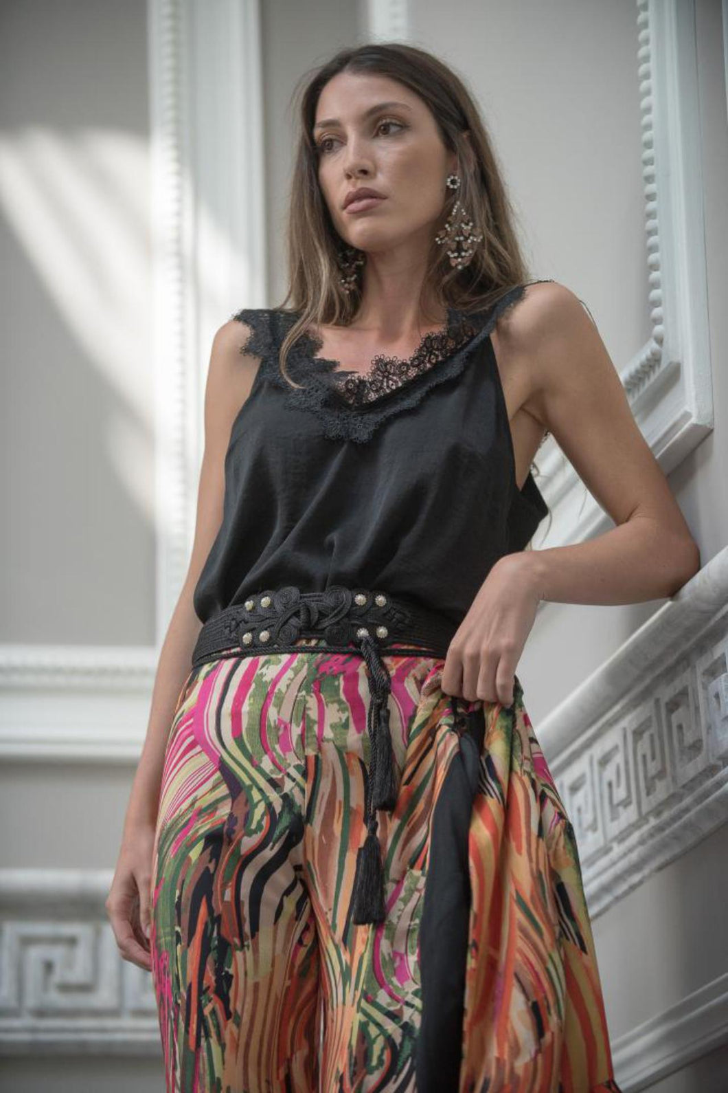 Top Lencero Elegant Kahyra Negro