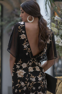 Vestido Jara Bordado Negro Kahyra