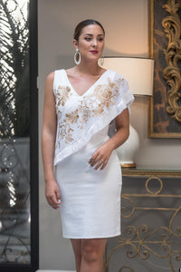 Vestido Romero Bordado Blanco Kahyra