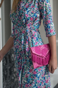 Vestido Acuarela Azul Nudo Kahyra