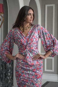 Vestido Acuarela Globo Coral Kahyra