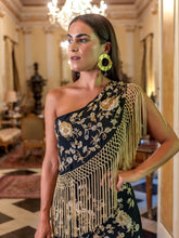 Cargar imagen en el visor de la galería, Vestido Zambra Negro/Beige Kahyra
